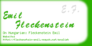 emil fleckenstein business card